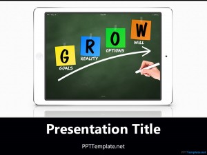 Free iPad GROW Chalkhand White PPT Template