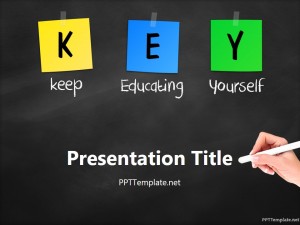 Free Key Chalk Hand PPT Template
