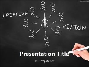 Free Creative Vision Chalk Hand Black PPT Template